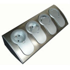 OTIO Bloc multiprise 4 prises cuisine inox 4x16A a clapet
