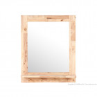 Miroir mural en hévéa massif avec étagère et crochets 74 x 60 cm bergen