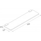 Tablette de salle de bain 50 cm fixations en zinc chromé serie new york tablette en verre satiné