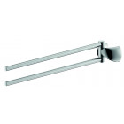 Porte serviette double pivotant zinc chromé série monaco 48 cm
