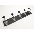Patère bois et métal noir edgard 5 crochets
