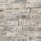 Plaquette de parement premium pierre naturelle travertin gris brut intérieur / extérieur (au m²)