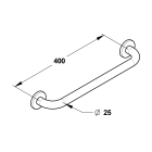 Barre droite 400 mm, inox chromé (sans vis) Diamètre 25 mm - PRESTO - 60577
