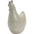 Poule en terre cuite grise académique