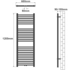 Radiateur sèche-serviettes salle de bain montage mural 120 x 60 cm