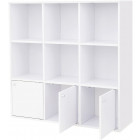 Bibliothèque étagère meuble de rangement avec placards en bois blanc