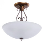 Plafonnier marron country 3 ampoules 40 cm