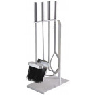 Valet de cheminée en inox 4 accessoires