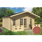 Dépendance de jardin en bois conches bardeau arrondi rouge