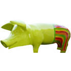 Cochon avec pantalon coloré en résine