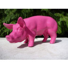 Cochon design rose en résine