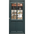 Porte d'entrée bois exo vitrée 'sabrina' 215x90 pousant droite cote tableau vendue avec poignee et barillet gd menuiseries