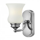 Applique constance, chrome poli et verre opale, 1 ampoule