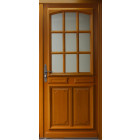 Porte d'entrée bois vitrée, marine, h.215xl.90  p. Droit + poignée et barillet (ref 010403rfp)cotes tableau gd menuiseries