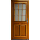 Porte d'entrée bois vitrée, marine, h.215xl.80  p.gauche + poignée et barillet (ref 010403rfp)cotes tableau gd menuiseries