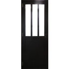Bloc porte atelier noir vitre depoli h204 x l73 poussant gauche cotes tableau +poignée gd menuiseries