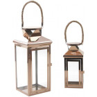 Lanterne en métal cuivré et corde (lot de 2)