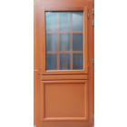 Porte d'entrée bois vitrée, marine, h.200xl.90  p.gauche + poignée et barillet (ref 010403rfp) cotes tableau gd menuiseries
