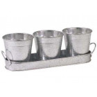 Jardinière avec 3 pots en zinc