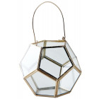 Photophore en verre et laiton avec poignée