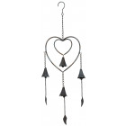 Carillon en forme de coeur en métal noir