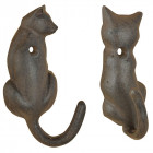 Patère queue de chat en fonte (lot de 2)