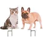 Chat et chien sur pique (lot de 2)