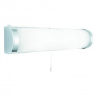 Applique longue demi-ronde pour salle de bain, chrome et verre