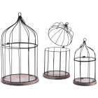 Cages en métal laqué et bois (lot de 3)