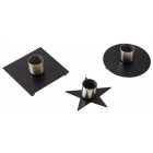 Bougeoir en métal laqué noir (lot de 3)