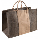 Sac à bûches en jute plastifiée bicolore