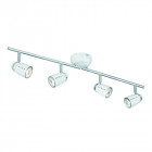 Plafonnier pluto 72cm blanc et chrome, 4 spots