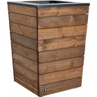 Bac à fleurs pyramidal en sapin et acier noir selekt