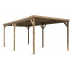 Abri pour voiture en pin et polycarbonate evolution