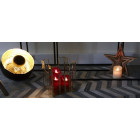 Lampe ronde à poser en métal noir avec intérieur doré