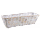 Jardinière rotin patiné blanc