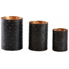 Photophores noirs et dorés (set de 3)