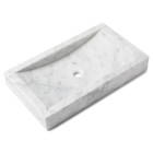 Vasque à poser rectangulaire en véritable marbre blanc 70x40x10 cm