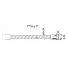 Flexible de douche chromé plastique anti torsion 1750 mm