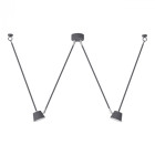 Plafonnier gris techno 2 ampoules 65 cm