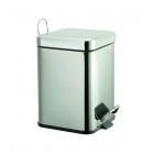 Poubelle à pédale acier inoxydable carré chromé 3 litres