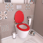 Abattant wc - en mdf avec charnières en métal réglables - whisy red