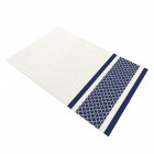 Tapis de bain 60x90cm 100% coton - patchwork blanc