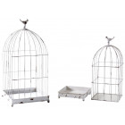Cages en métal laqué blanc vieilli (lot de 2)