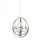 Suspension toro, blanc et champagne, 5 ampoules