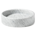 Vasque à poser ronde en véritable marbre blanc 40x10 cm