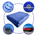 Bâche de protection imperméable résistante aux intempéries polyester revêtu de pvc 650 g m² couverture étanche d'extérieur camion meuble de jardin bois 4x8 m bleu
