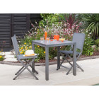Chaises pliantes en aluminium brossé thema (lot de 6)