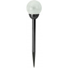 Lampe solaire ronde en acier noir ice
