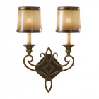 Applique justine, bronze et verre, 2 ampoules